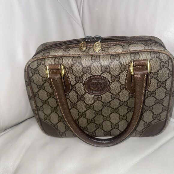 Authentic Gucci Vintage GG Supreme Double Handle Satchel Bag - Picture 15 of 16